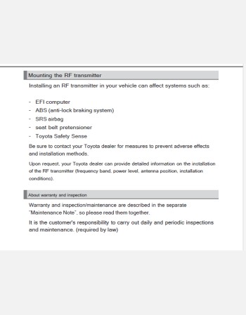 toyota fielder 2017-2019 owners manual in english